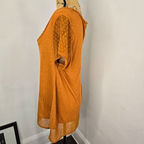 Lucky Brand Slouchy Semi Sheer T-shirt Orange - Picture 2 of 10